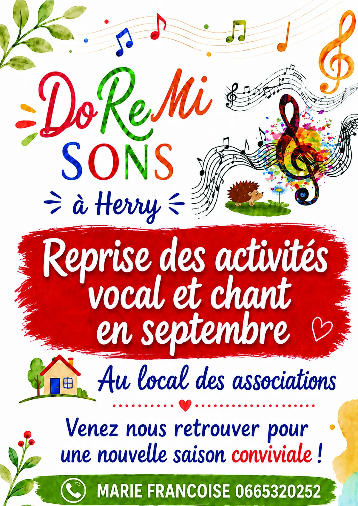 Reprise des activités vocales et chant