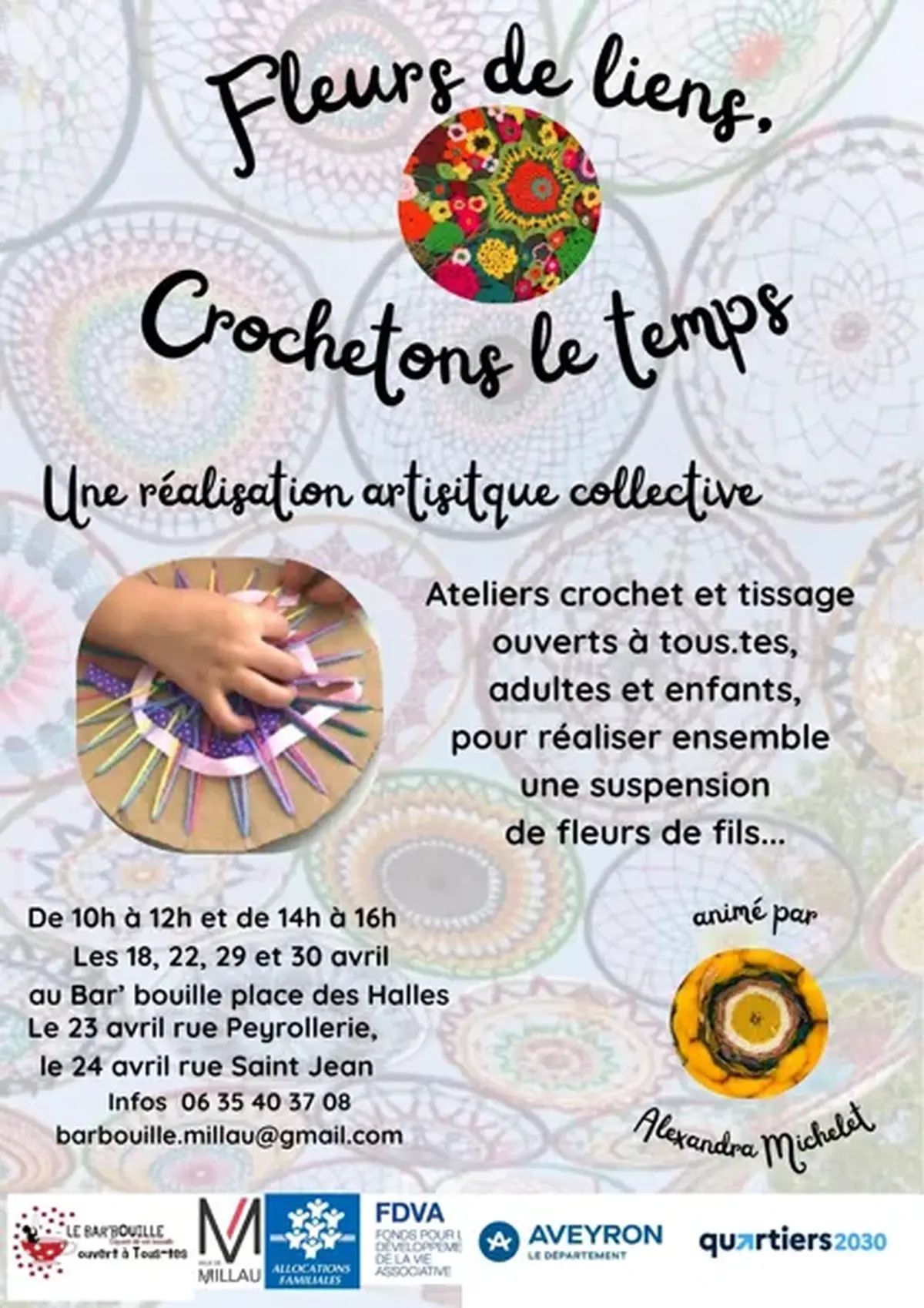 Résidence artistique collective Fleurs de liens, crochetons le temps - le Bar'bouille