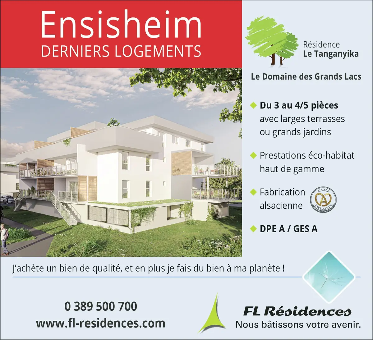 La Résidence Le Tanganyika à Ensisheim, derniers logements en vente