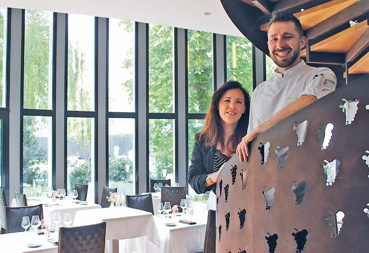 Laetitia Le Corre en salle, et le jeune chef Steven Hoffert