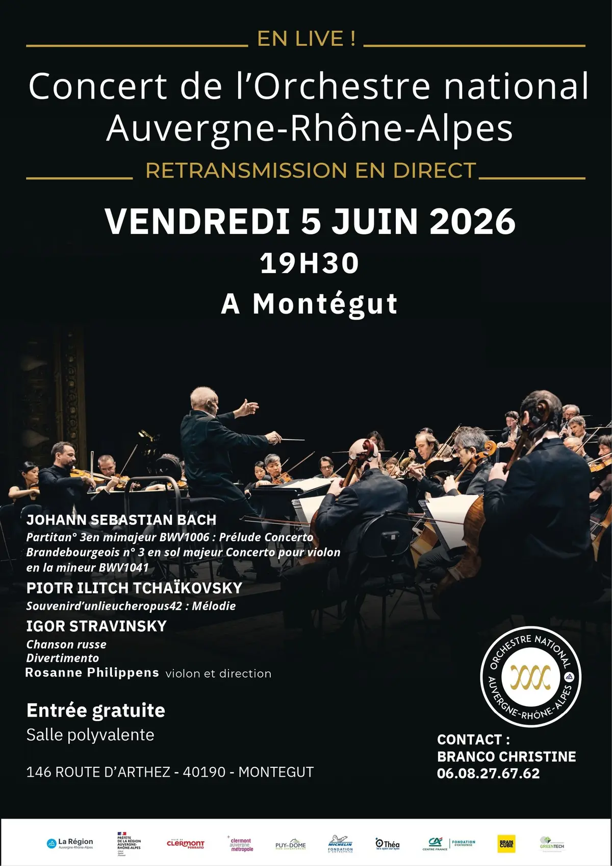 Retransmission concert : Orchestre National Auvergne Rhône Alpes