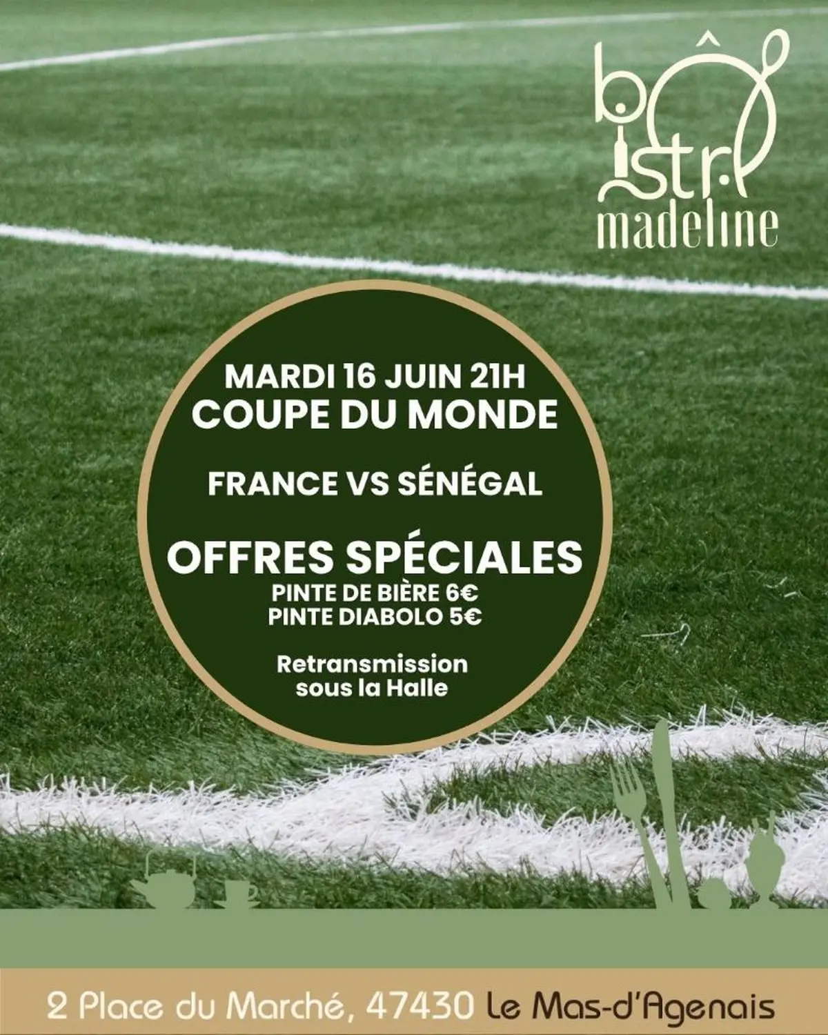 Retransmission Coupe du monde au Ô Bistro Madeline