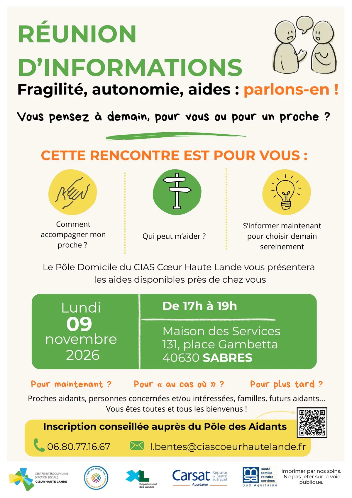 Réunion d'information - Fragilité, autonomie, aides : parlons-en !