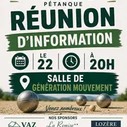 Réunion D'Information Mont Lozère Pétanque