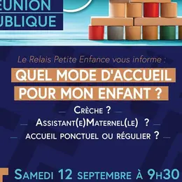 Réunion publique Quel mode d'accueil pour mon enfant ?