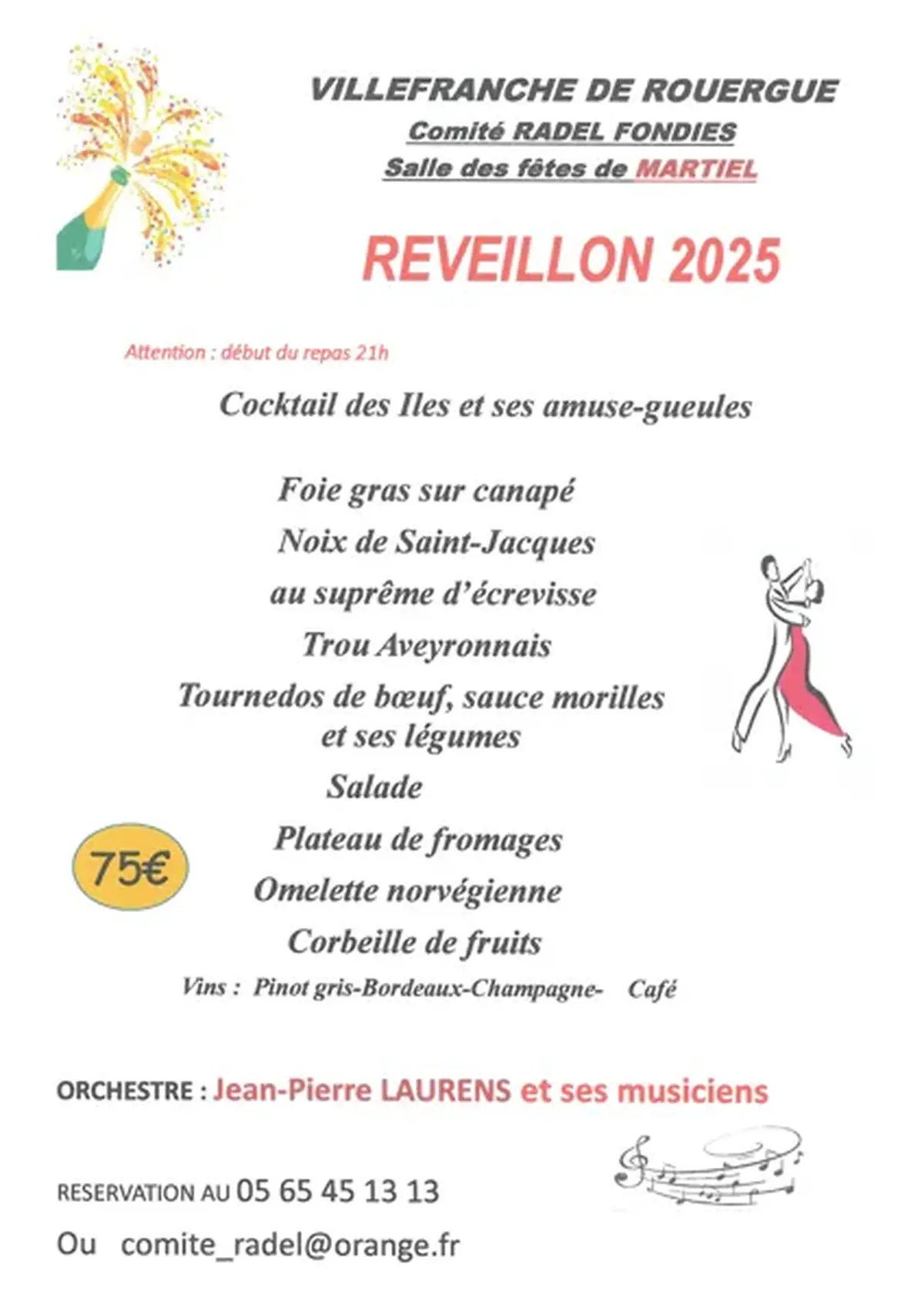 Réveillon 2025 - Comité Radel Fondies