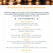 Réveillon de la Saint-Sylvestre au Bistro des Vignes