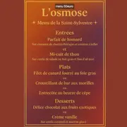Réveillon de la Saint Sylvestre au restaurant l'Osmose
