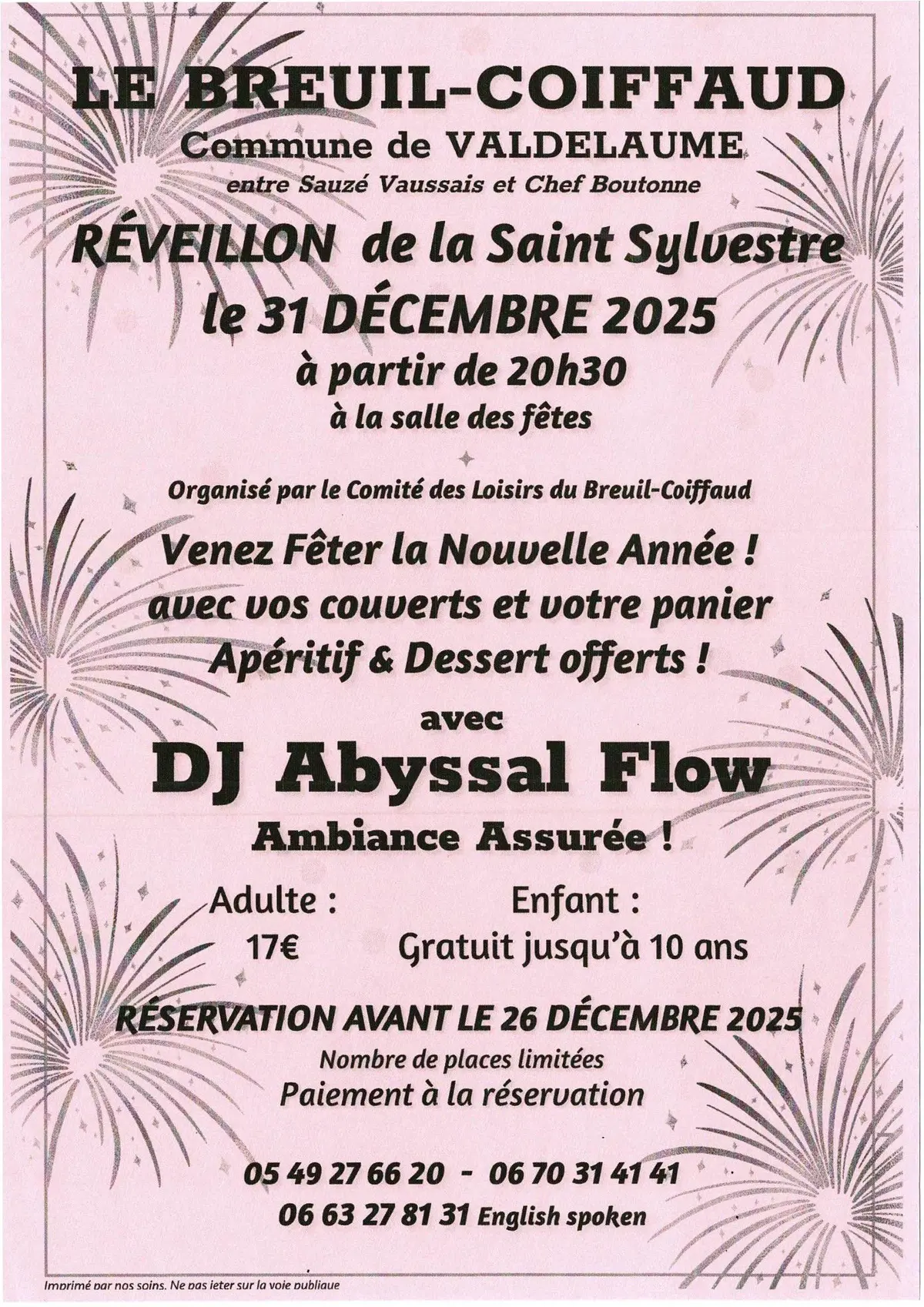 Réveillon de la Saint-Sylvestre - Le Breuil-Coiffaud