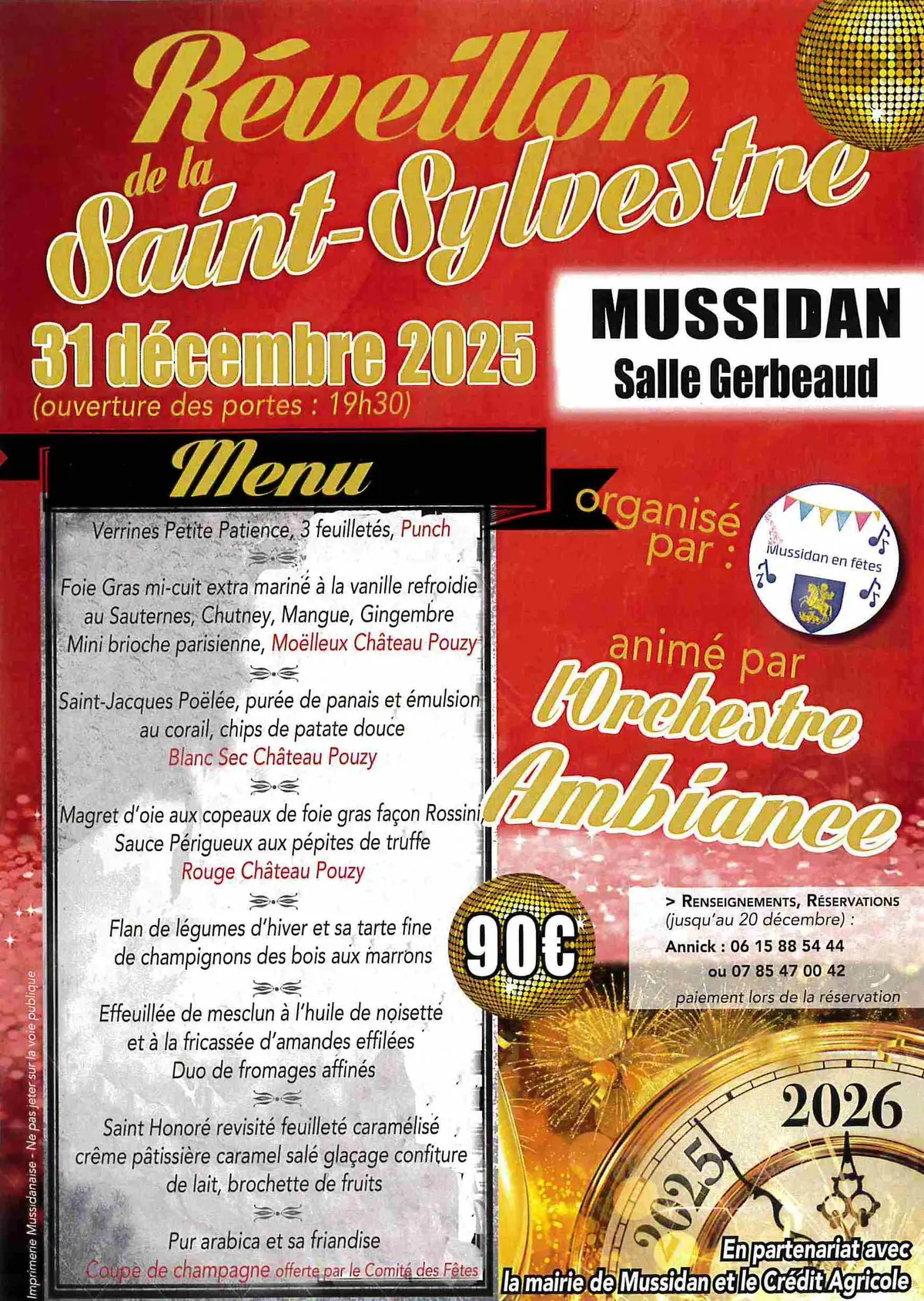 Reveillon de la St Sylvestre