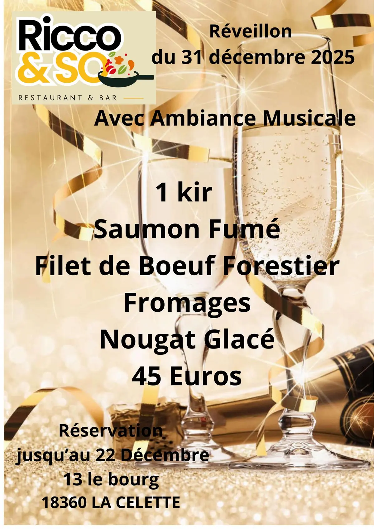 Réveillon du 31 décembre à la Celette