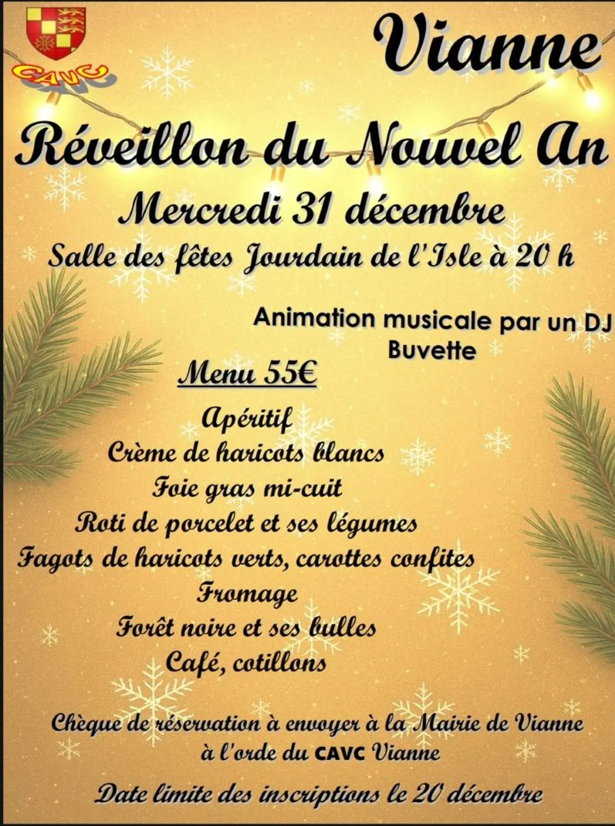 Réveillon du nouvel an à Vianne