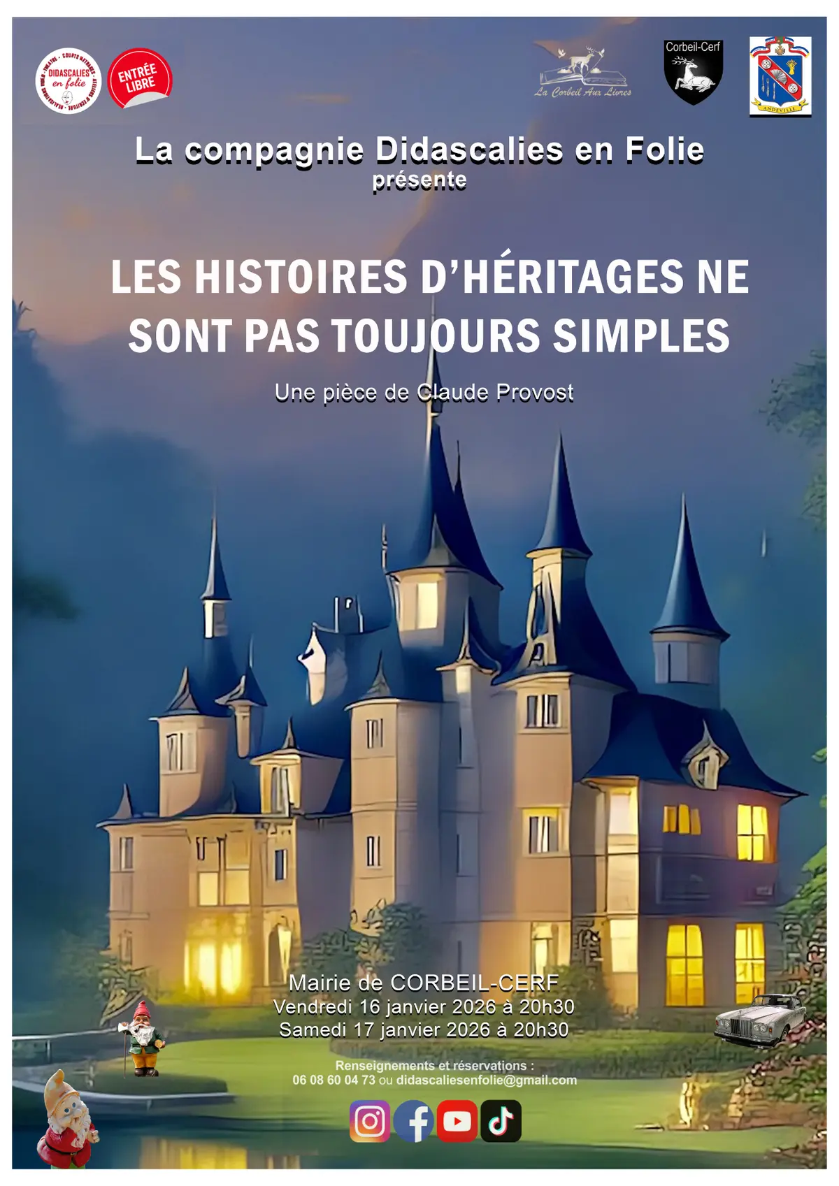 Rires garantis : venez voir la nouvelle pièce à Corbeil-Cerf !