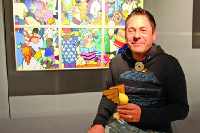 Romain Burgy et son citron ailé qui hante son oeuvre, et porte ses messages dans le monde
