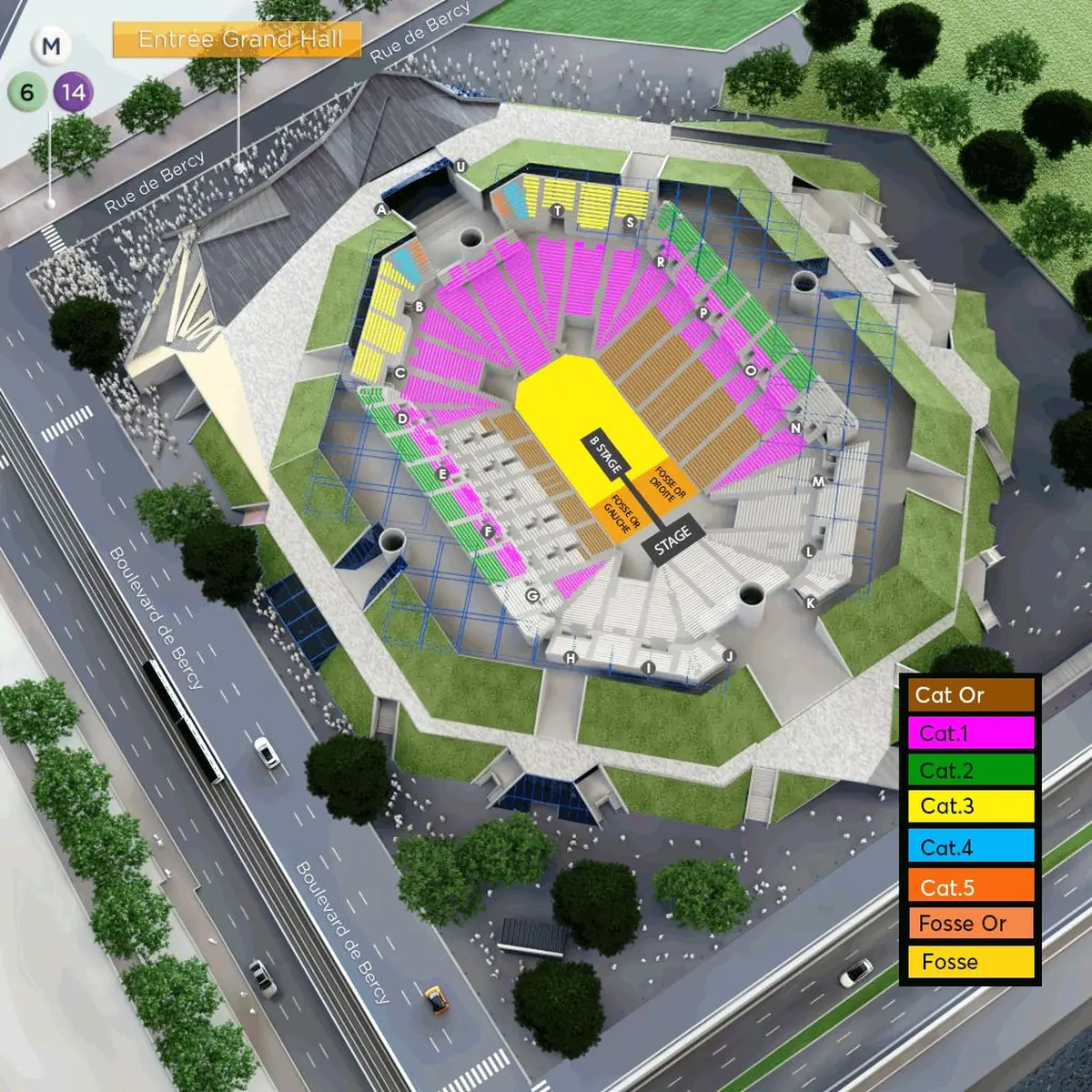 Le plan de l'Accor Arena pour le concert de Rosalia