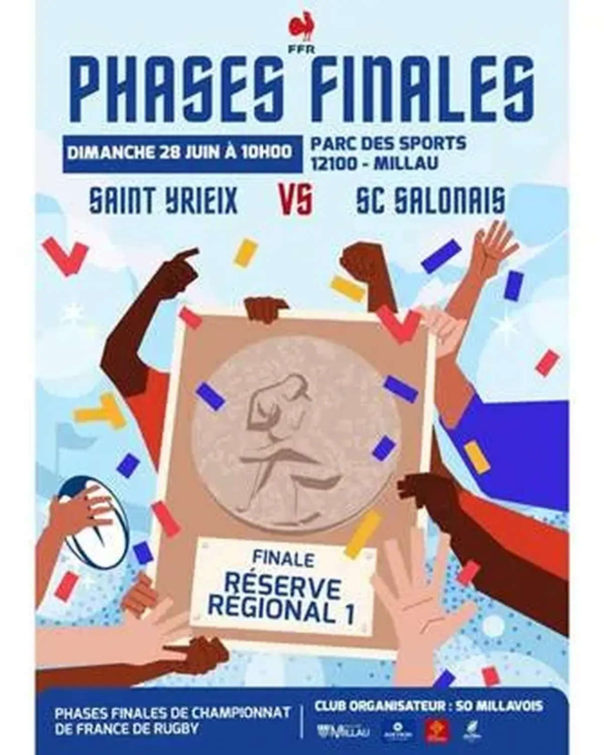 Rugby phases finales : Ras RCPSY/URCA - VS - SC Salonais