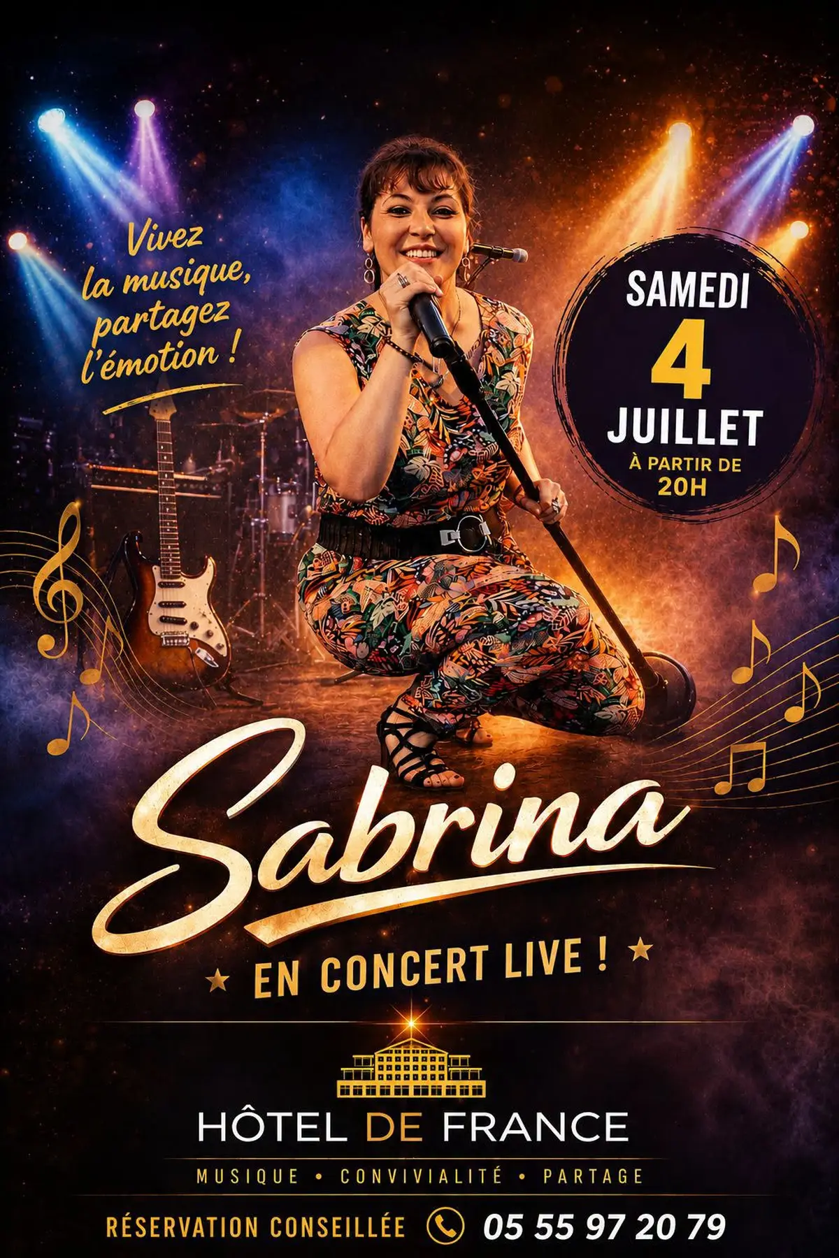Sabrina en concert à l'Hôtel de France