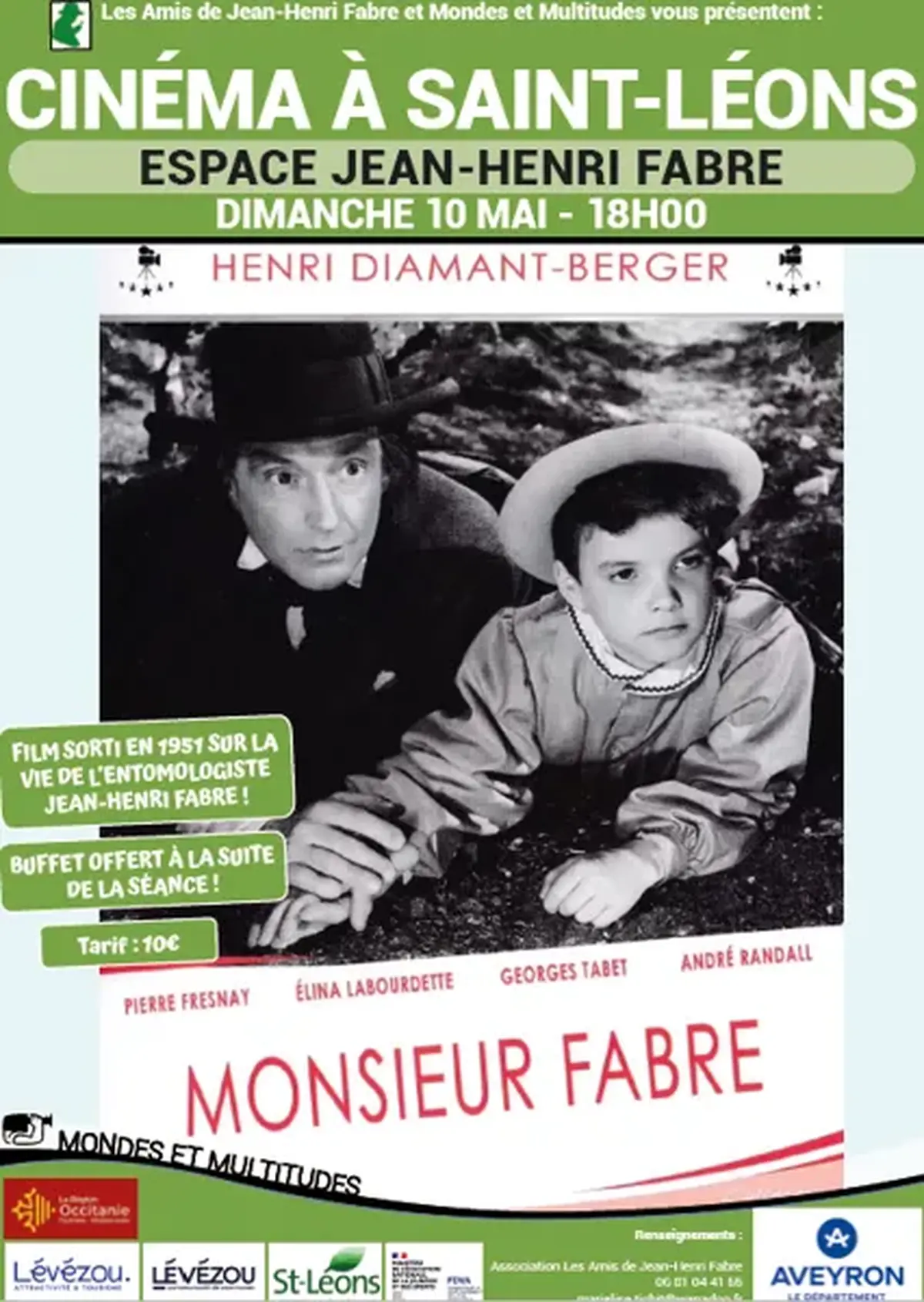 Saint Léons fête Jean-Henri FABRE : projection du film Monsieur FABRE