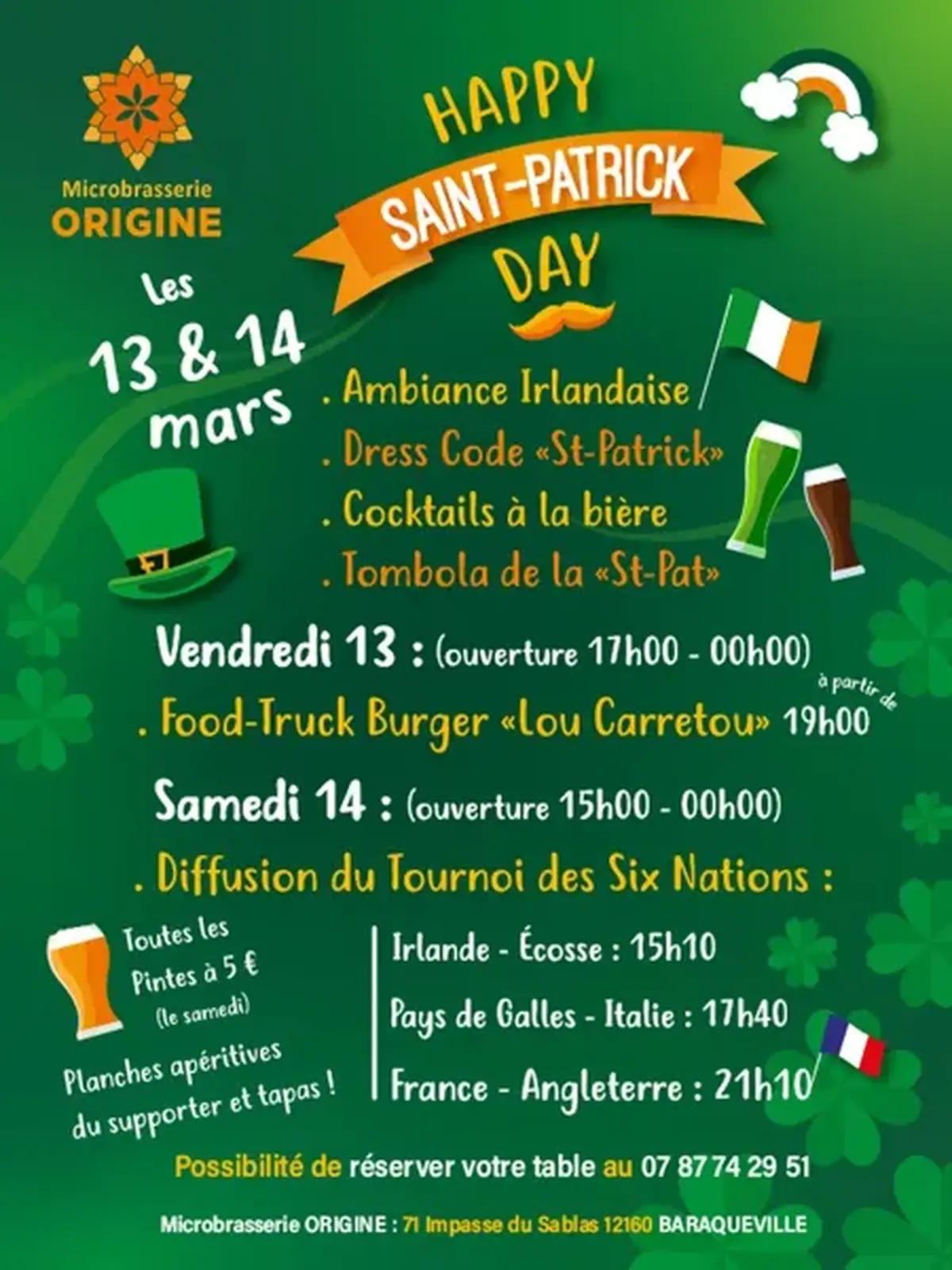 Saint-Patrick à la microbrasserie Origine