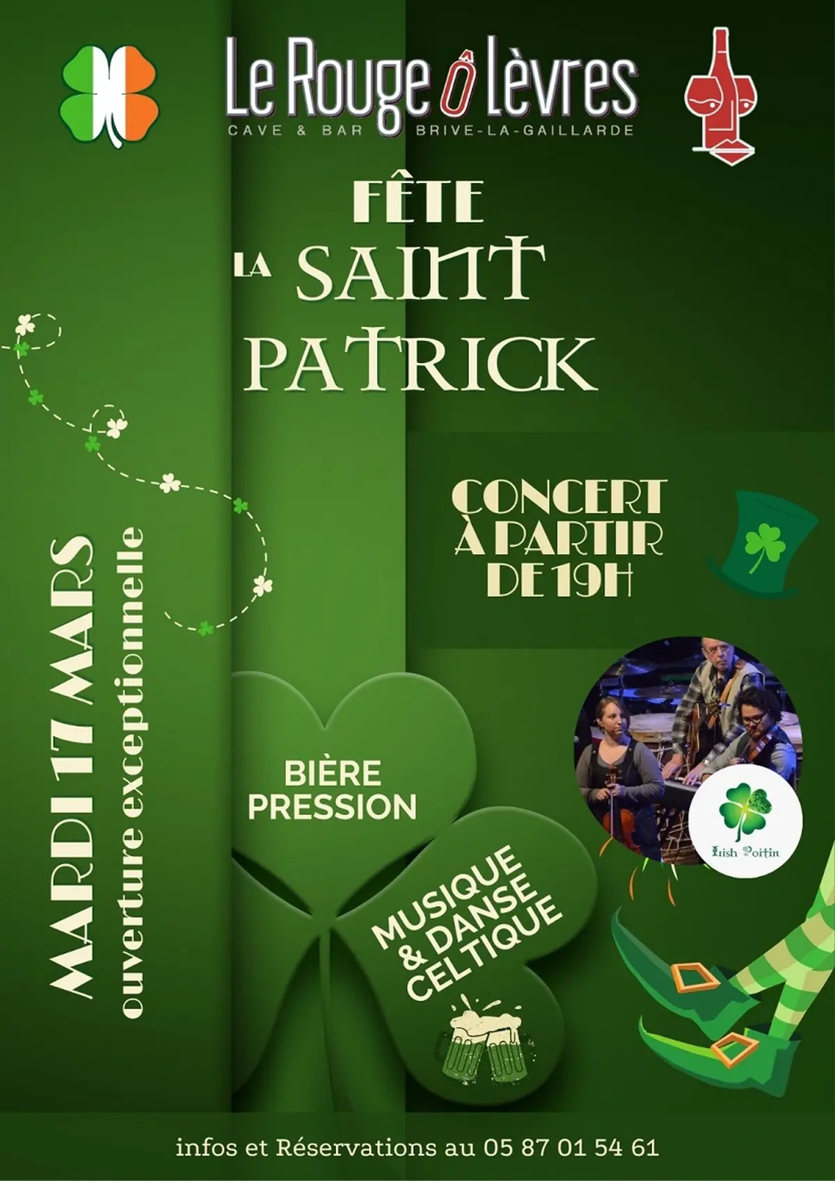 Saint Patrick au Bar à vin Le Rouge Ô Lèvres