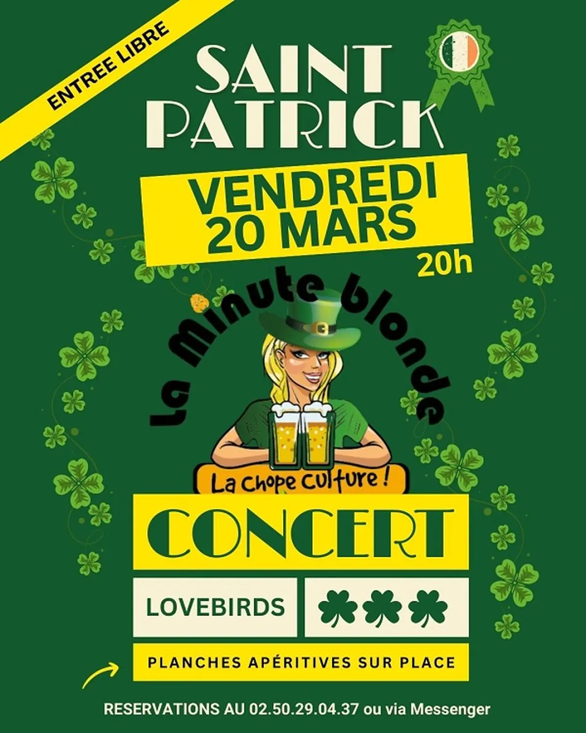 Saint-Patrick, concert du groupe Lovebirds