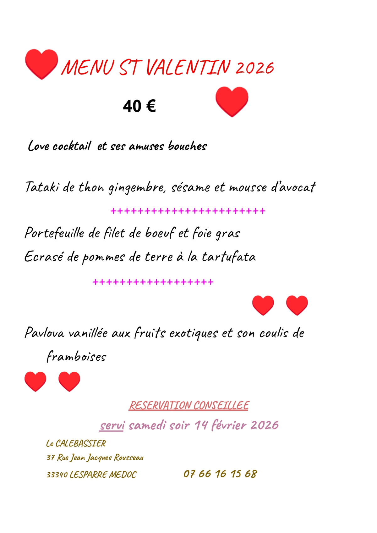 Saint-Valentin au Calebassier