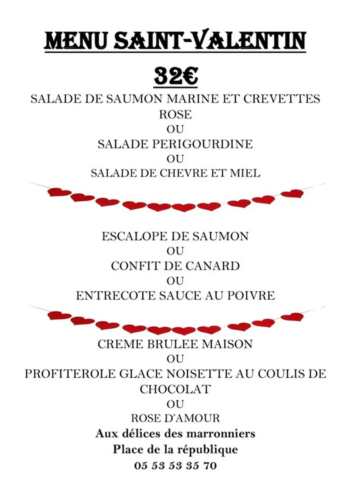 Saint-Valentin aux Délices des Marronniers