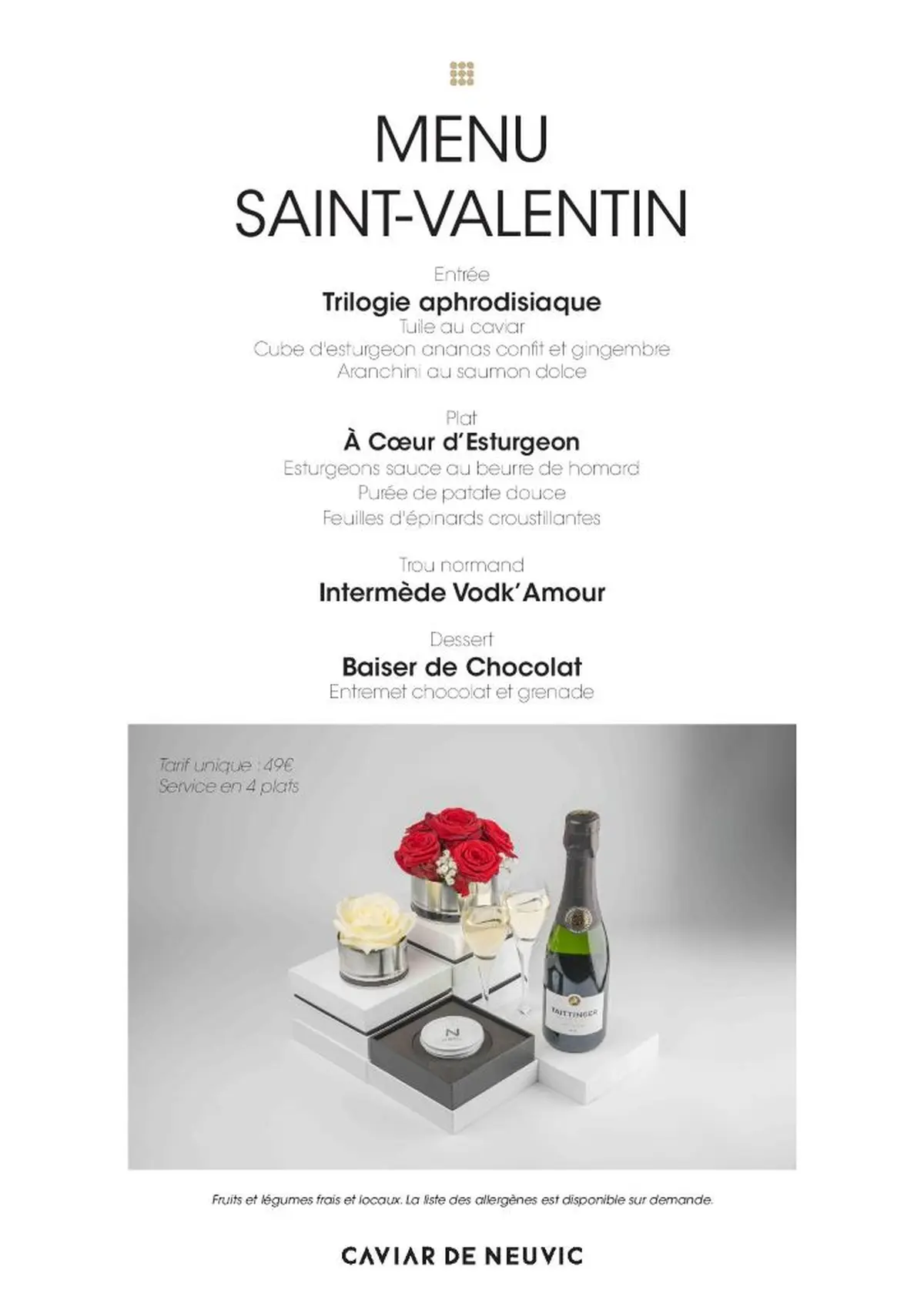 Saint-Valentin : restaurant Le Domaine-Caviar de Neuvic