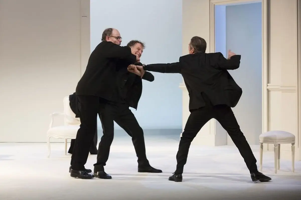 Jean-Pierre Darroussin, Charles Berling et Alain Fromager dans Art de Yasmina Reza