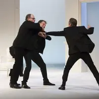 Jean-Pierre Darroussin, Charles Berling et Alain Fromager dans Art de Yasmina Reza &copy; Svend Andersen