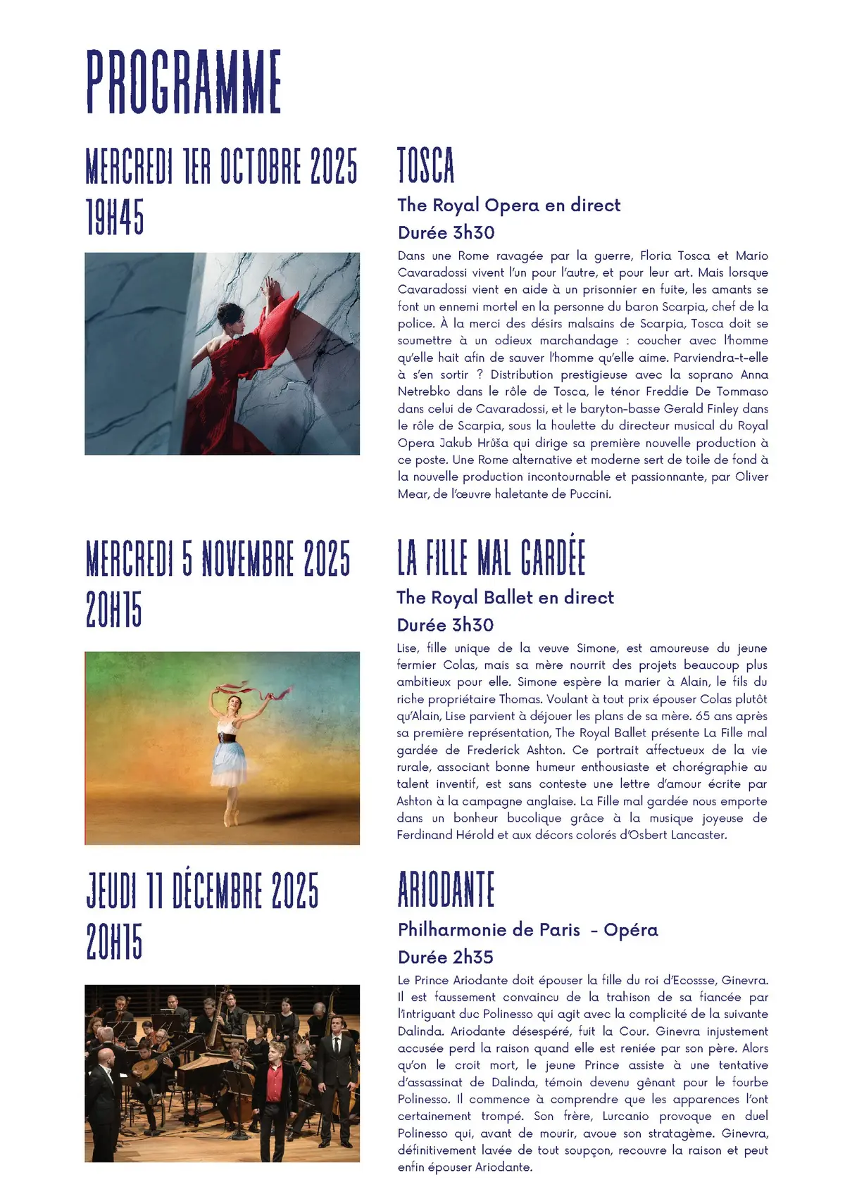 Saison Cinéma Live 2025-2026 - Opéras et Ballets
