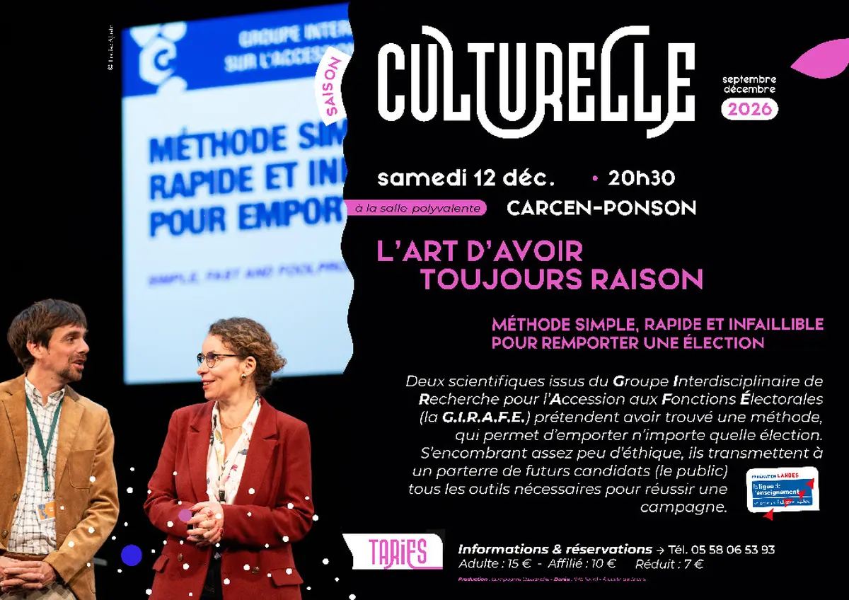 Saison Culturelle : L'art d'avoir toujours raison