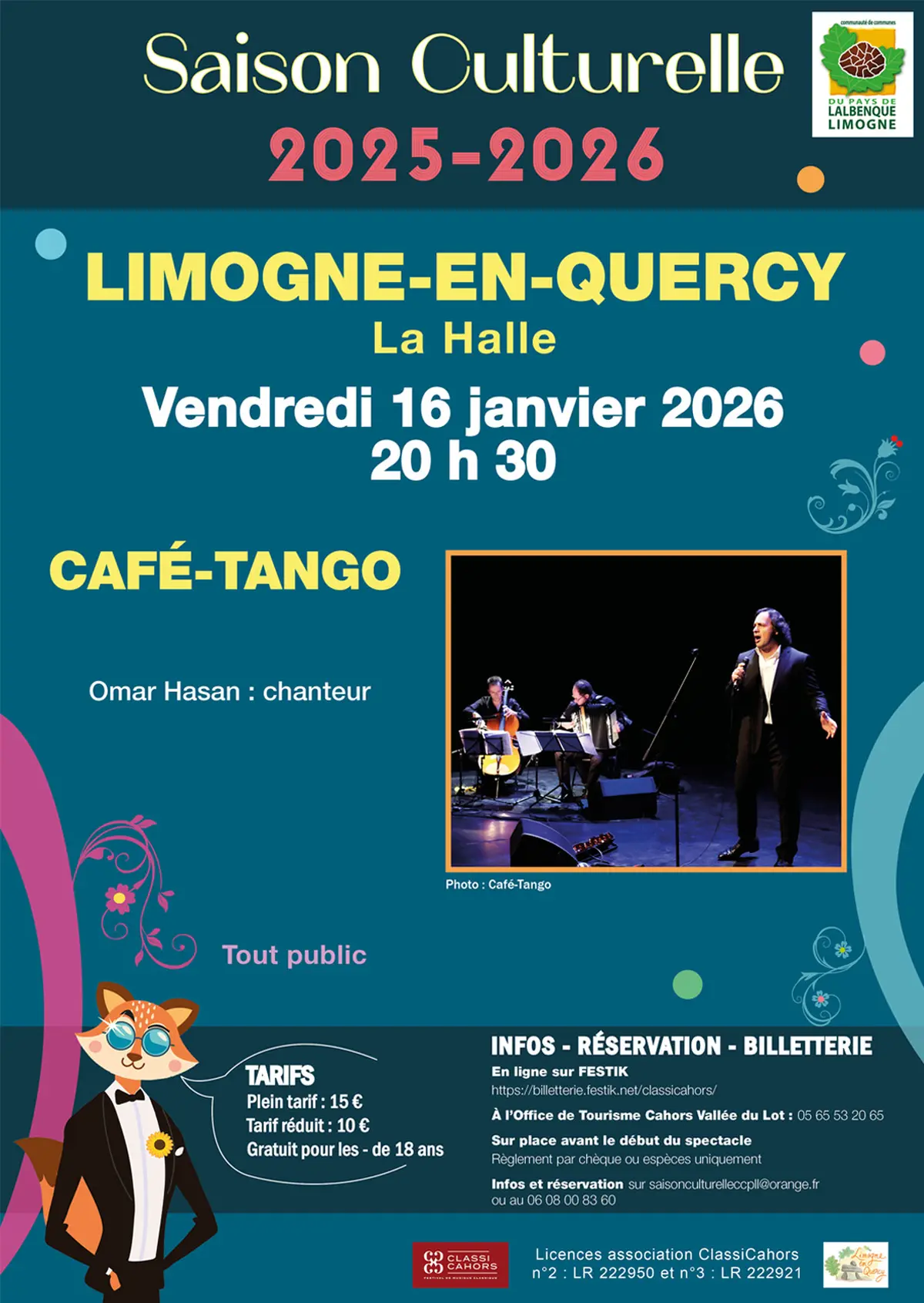 Saison culturelle Lalbenque-Limogne : Concert Café-Tango