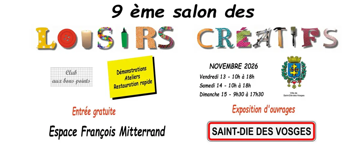 Salon des Loisirs Créatifs à Saint-Dié-des-Vosges : scrapbooking, broderie, mosaïque et bien plus
