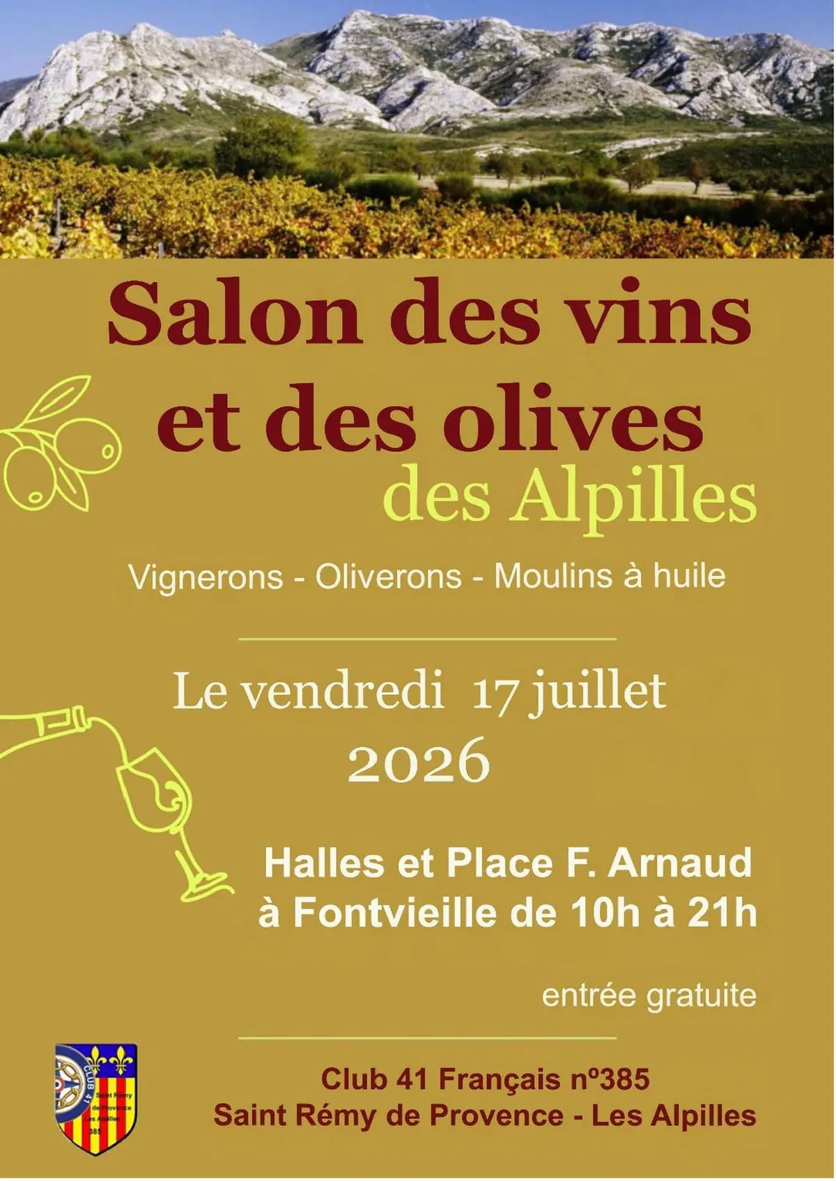 Salon des vins et des olives des Alpilles à Fontvieille