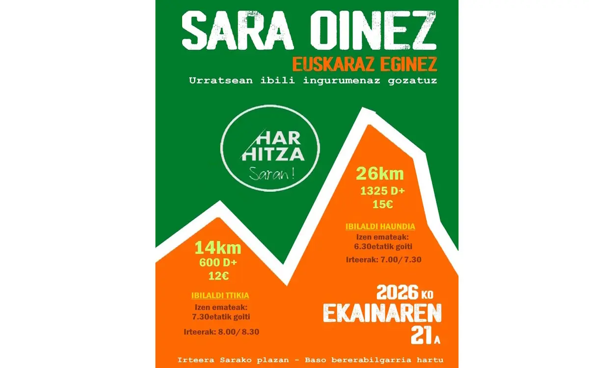 Sara Oinez, Sare à pied
