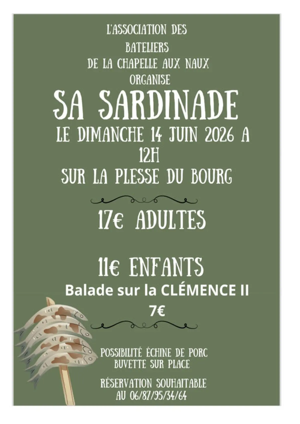 Sardinade avec l'Association des Bateliers de La Chapelle Aux Naux
