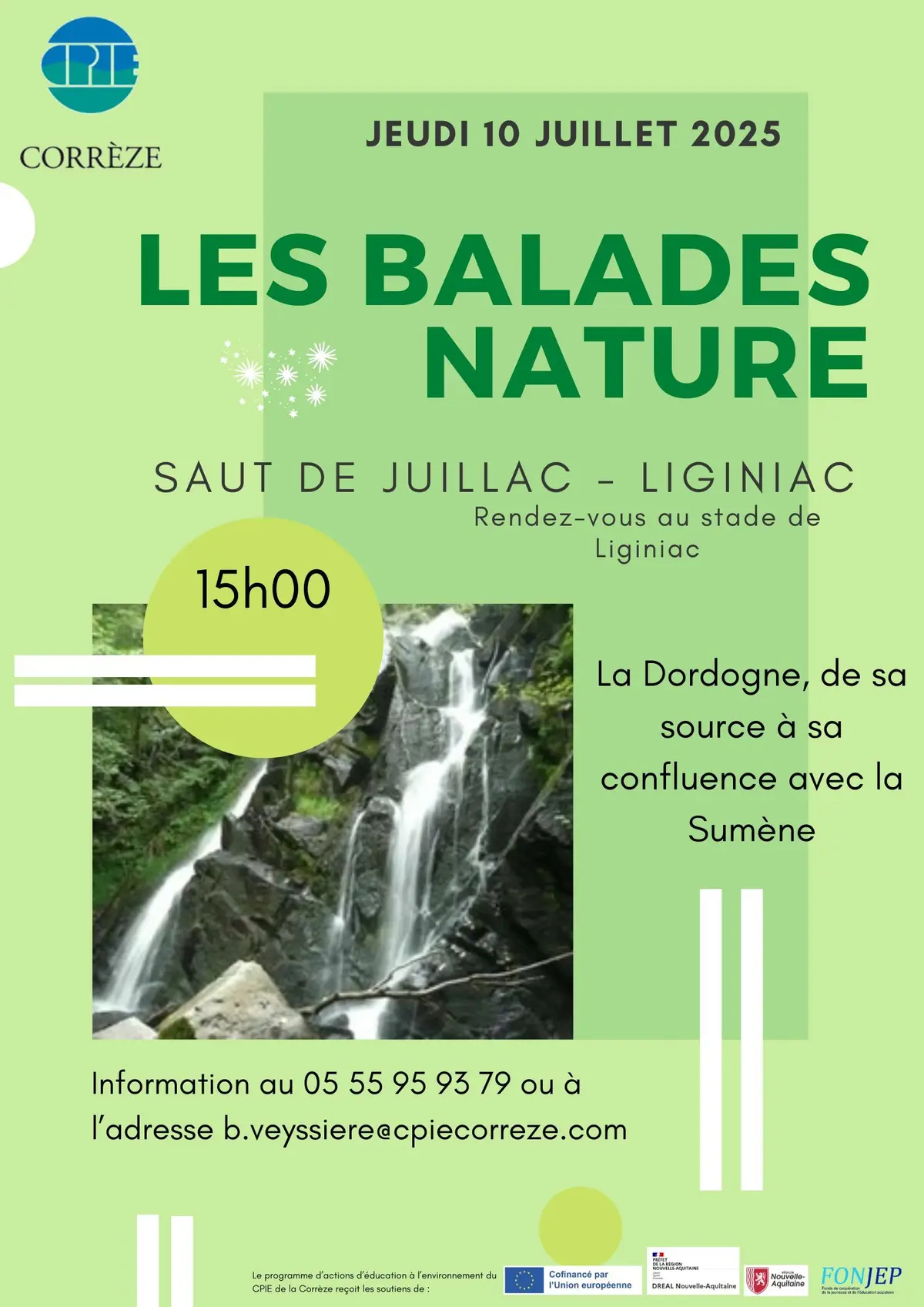 Saut de Juillac - La Dordogne, de sa source à sa confluence avec la Sumène
