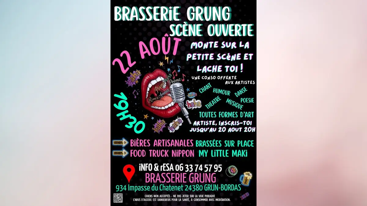 Scène ouverte brasserie Grung