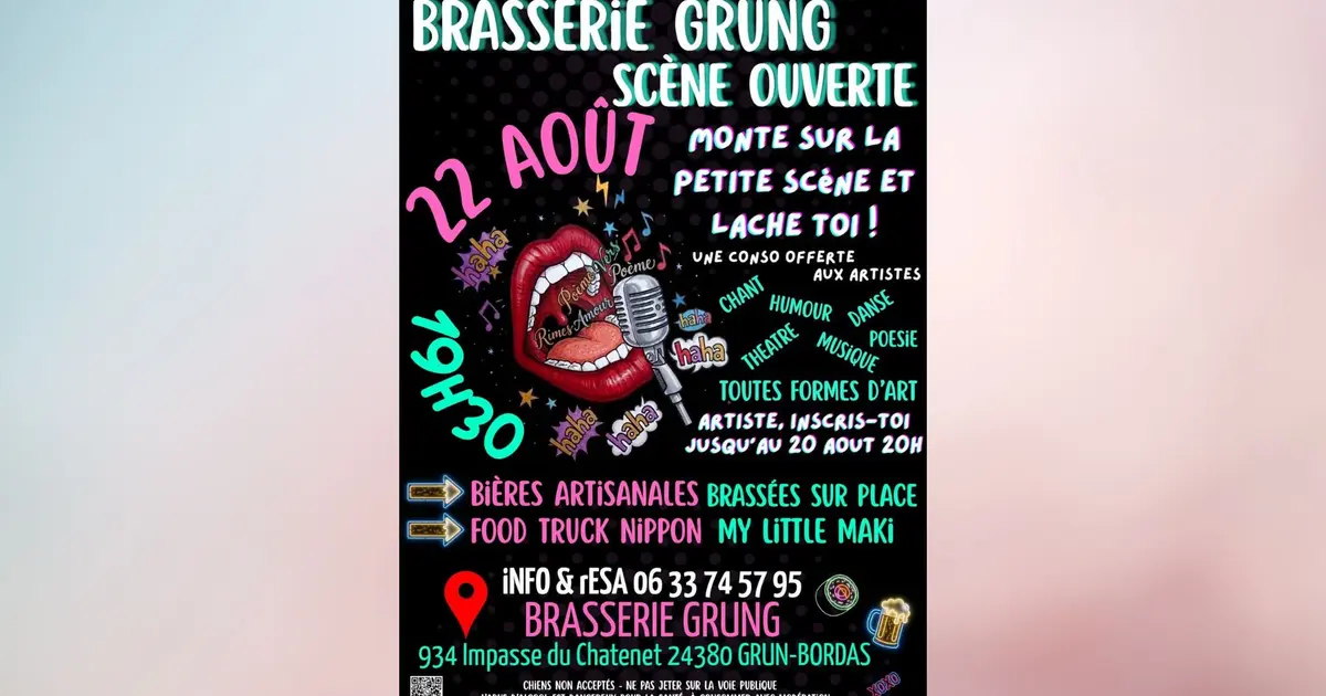 Scène ouverte brasserie Grung