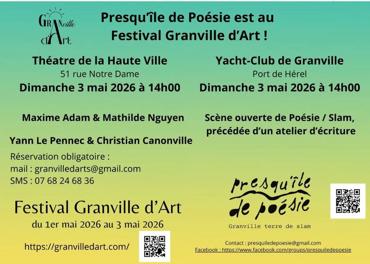 Scène ouverte de Slam et Atelier d'écriture - Festival Granville d'Art