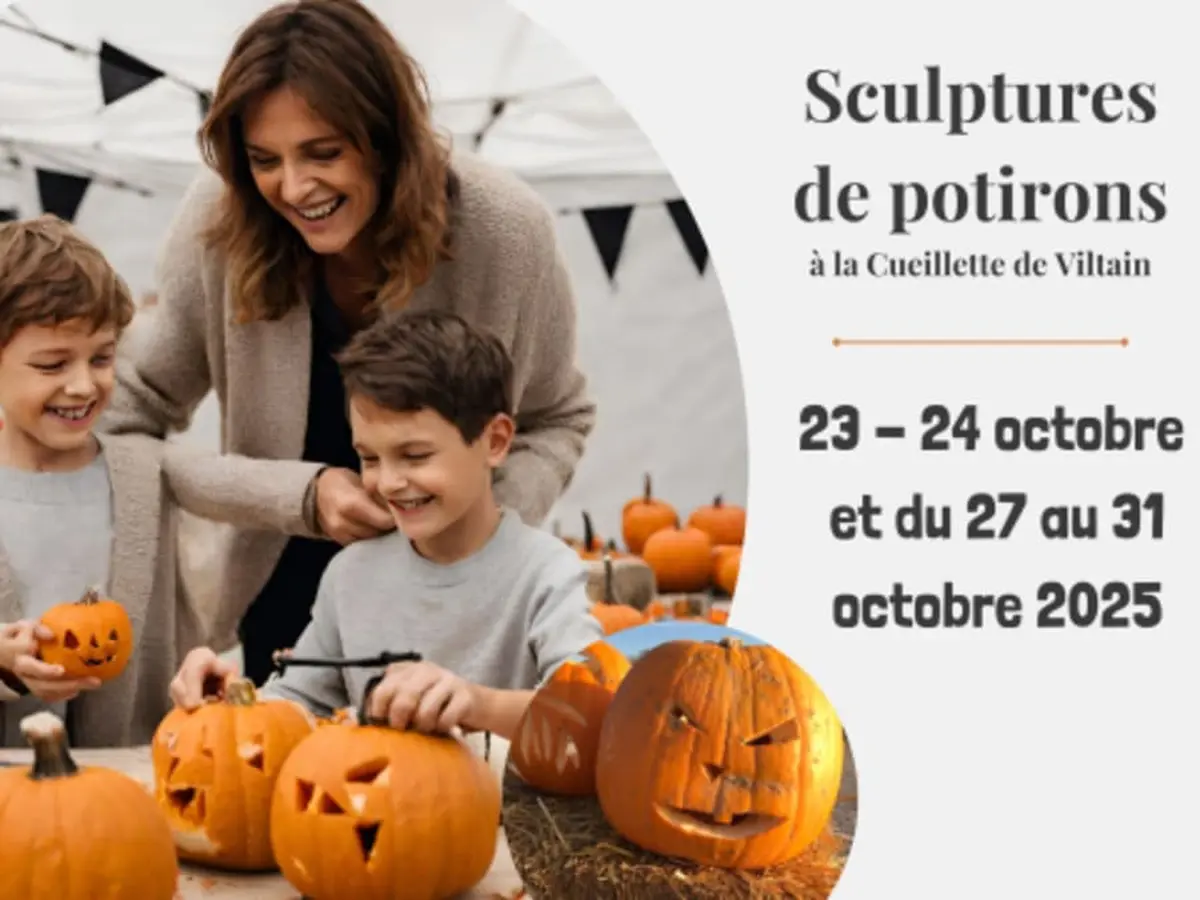 Sculpture citrouille d'Halloween à la Ferme de Viltain (78)