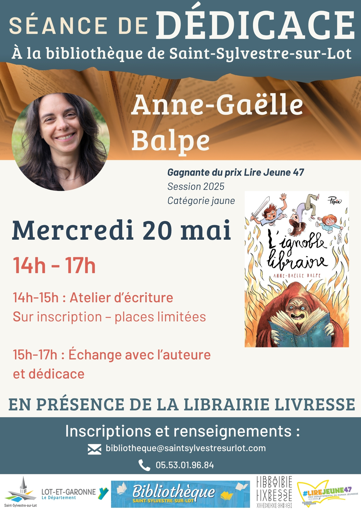 Séance de dédicace à la bibliothèque