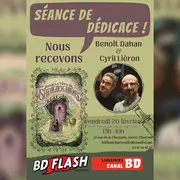Séance de dédicace de l'équipe de Dans la tête de Sherlock Holmes