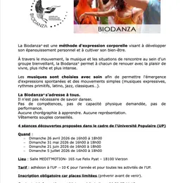 Séances découvertes Biodanza