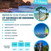 Séjour à Saint Georges de Didonne pour les enfants de 7 à 13 ans