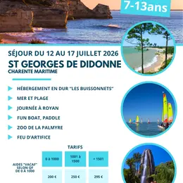 Séjour à Saint Georges de Didonne pour les enfants de 7 à 13 ans
