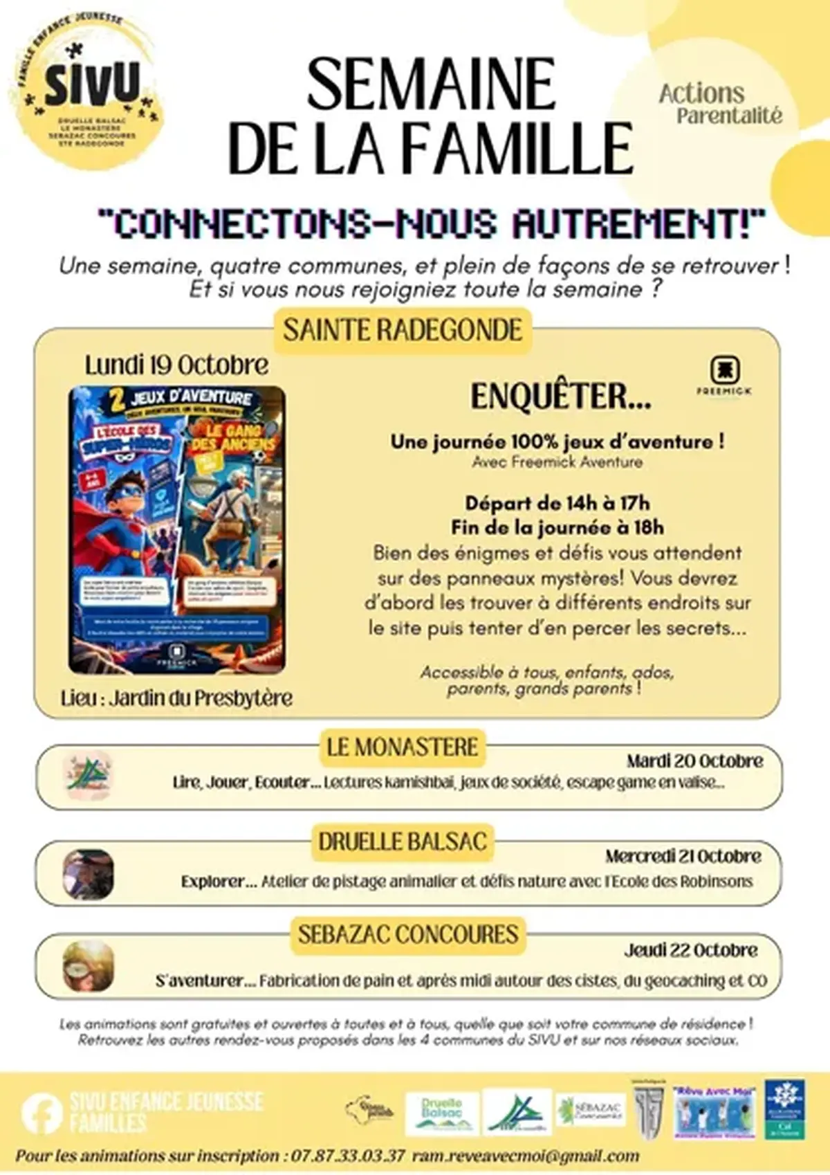 Semaine de la famille : Connectons-nous autrement ! à Sainte-Radegonde