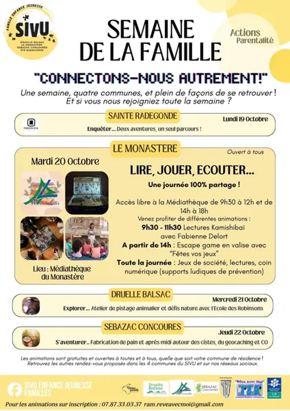 Semaine de la famille : Connectons-nous autrement ! au Monastère