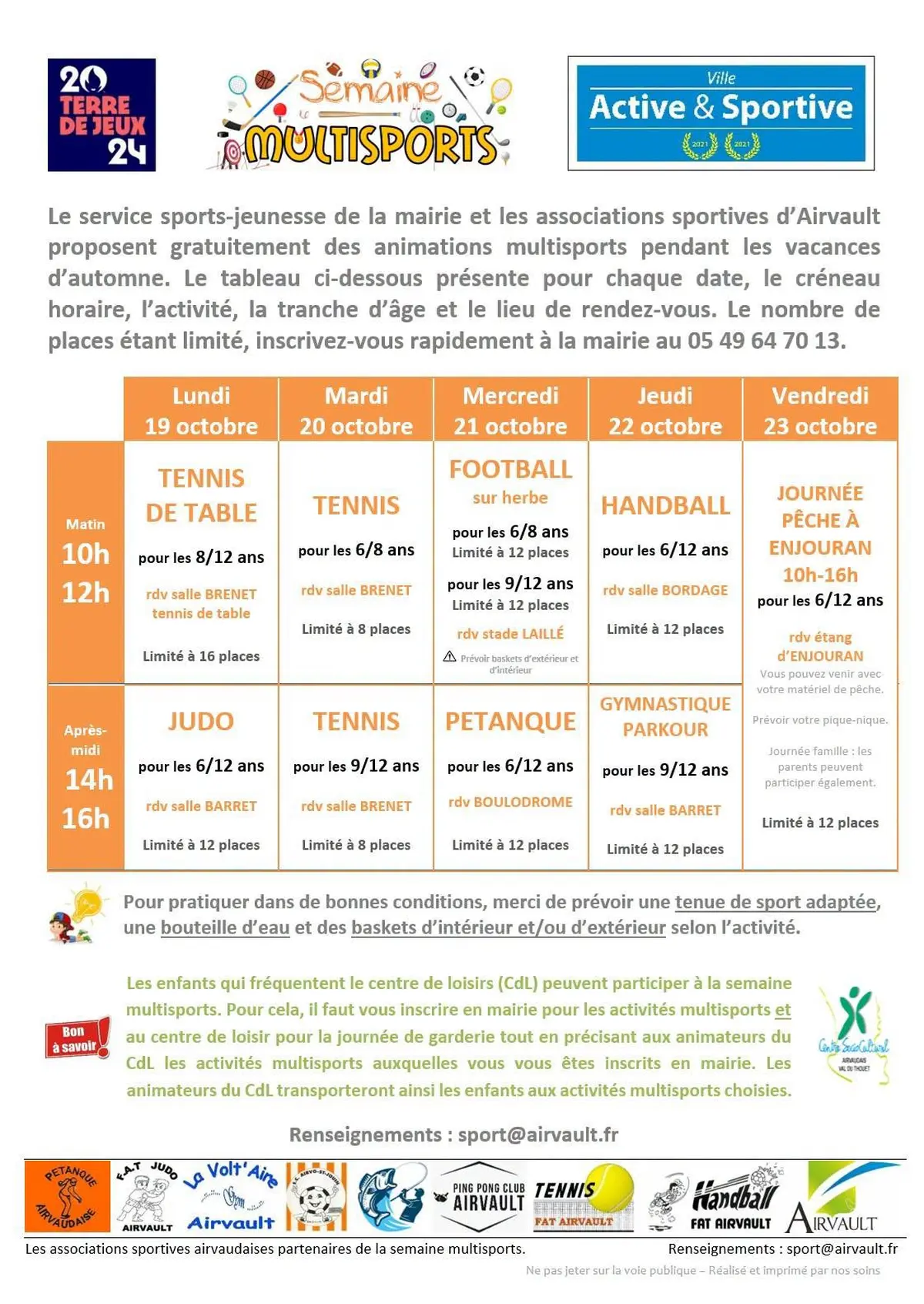 Semaine multisports à Airvault